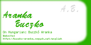 aranka buczko business card