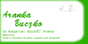 aranka buczko business card